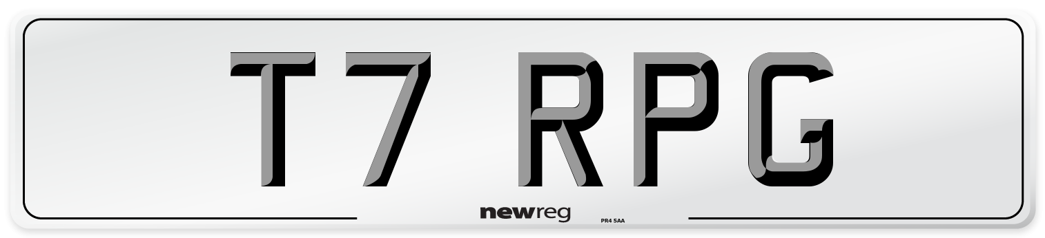 T7 RPG Number Plate from New Reg